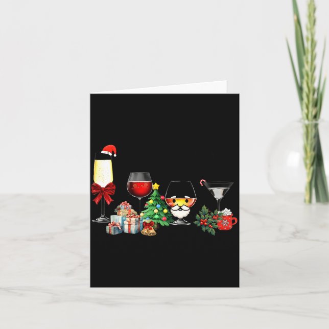 Womens Spellbind Wine Gl Of Santa Claus Gift Chris Card (Front)