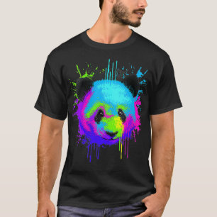Womens Splash Art Panda Gift Animal Panda Bear Lov T-Shirt