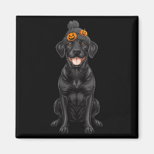 Womens Spooky Black Labrador Dog Funny Halloween Magnet