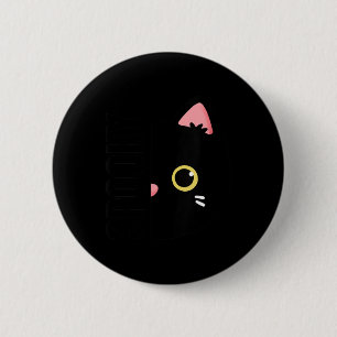 Womens Spooky Cute Black Cat Halloween Design 6 Cm Round Badge