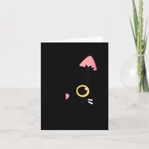 Womens Spooky Cute Black Cat Halloween Design Card