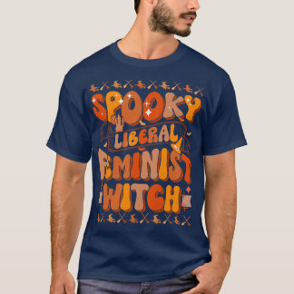 Womens Spooky Liberal Feminist Witch Premium  T-Shirt