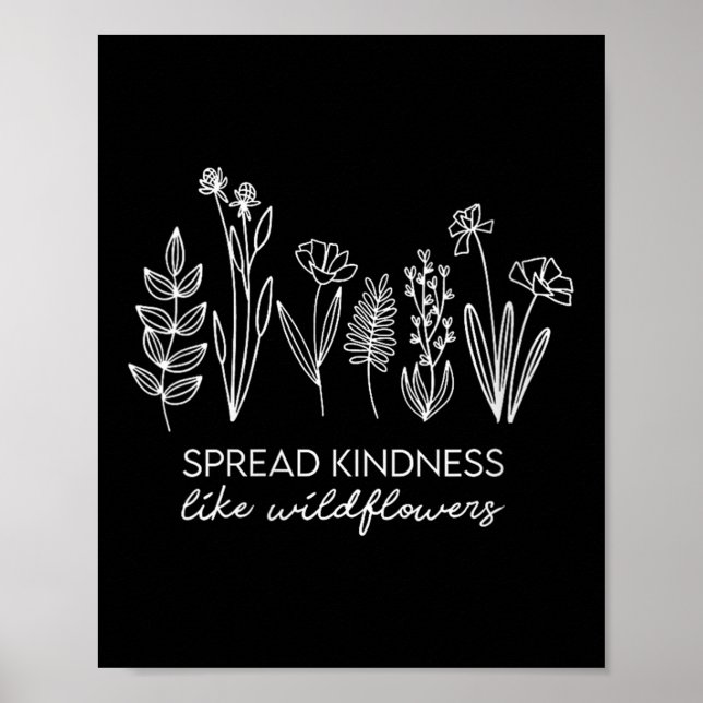 Womens Spread Kindness Like Wildflowers Insrationa Poster (Front)