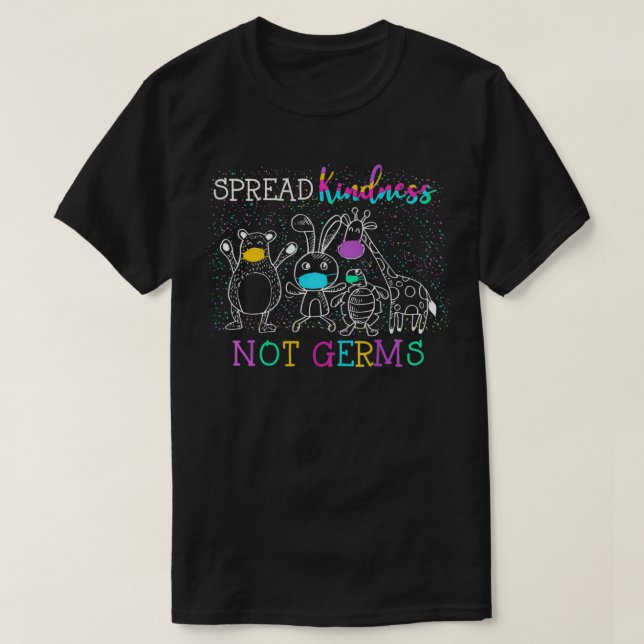 Womens Spread Kindness Not Germs Cute Animals with T-Shirt (Design Front)