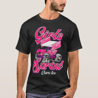 Womens Sprint Car Racing Girl Motorsports Dirt Tra T-Shirt