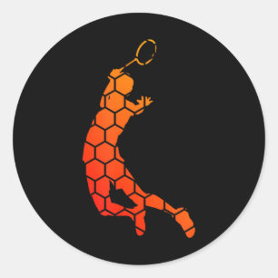 Womens Squash Shuttle Badminton Badminton Player Classic Round Sticker