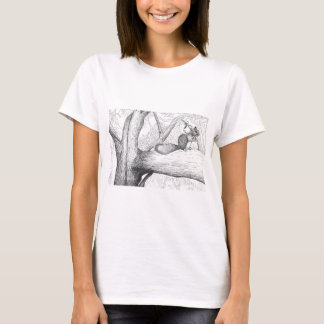 Women's squirrel in trees printed t-shirt
