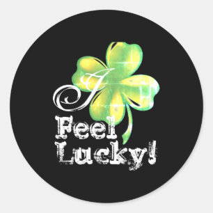 Womens St Patricks Day Shamrock Green And Black T  Classic Round Sticker