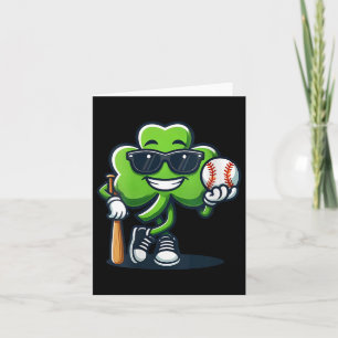 Womens St. Patricks Day Shamrock Playing Baseball Card