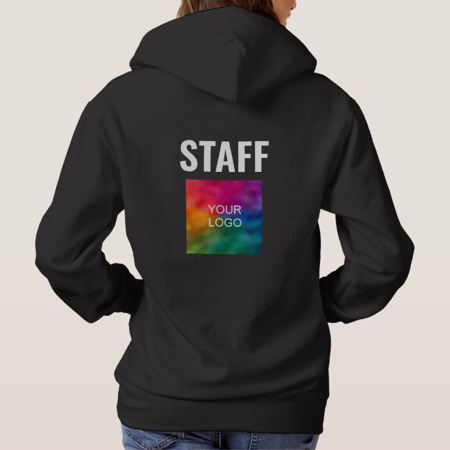 Womens Staff Black Hoodie Company Logo Here (Back)