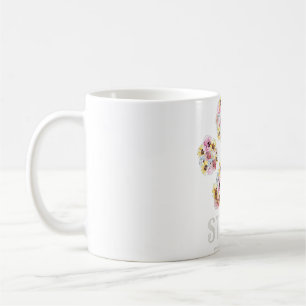 Womens Staffy Mama Floral Dog Paw Staffordshire Bu Coffee Mug