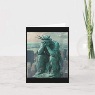 Womens Statue Of Liberty Facepalm V-neck Card