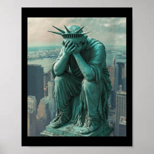 Womens Statue Of Liberty Facepalm V-neck  Poster