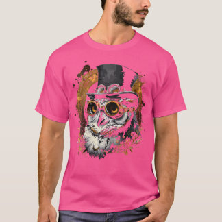 Womens Steam Punk Owl Steampunk Art T-Shirt