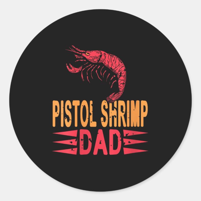 Womens Stol Shrimp Dad Crustacean Humour For Marin Classic Round Sticker (Front)