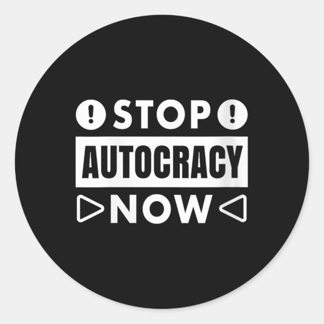Womens Stop Autocracy Now Across The Usa V-neck  Classic Round Sticker (Front)
