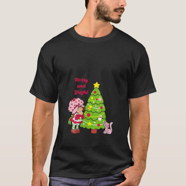 Womens Strawberry Shortcake Merry And Bright Chris T-Shirt (Front)