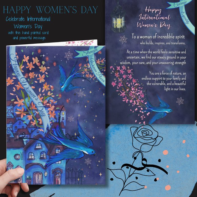Women's Strength & Spirit  Women's Day Card (Women's Strength & Spirit Women's Day Card)