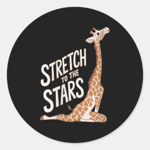 Womens Stretch Toward The Galaxy Sitive Yoga Giraf Classic Round Sticker