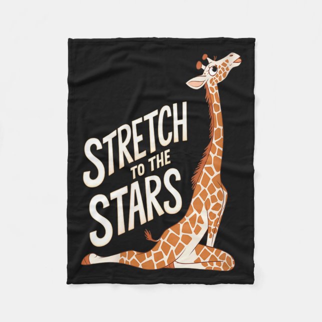 Womens Stretch Toward The Galaxy Sitive Yoga Giraf Fleece Blanket (Front)