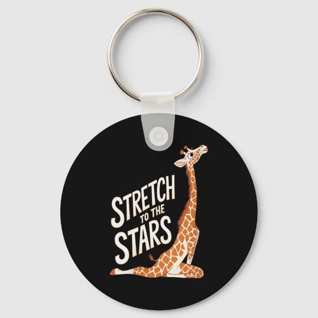 Womens Stretch Toward The Galaxy Sitive Yoga Giraf Key Ring (Front)