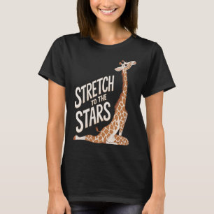 Womens Stretch Toward The Galaxy Sitive Yoga Giraf T-Shirt