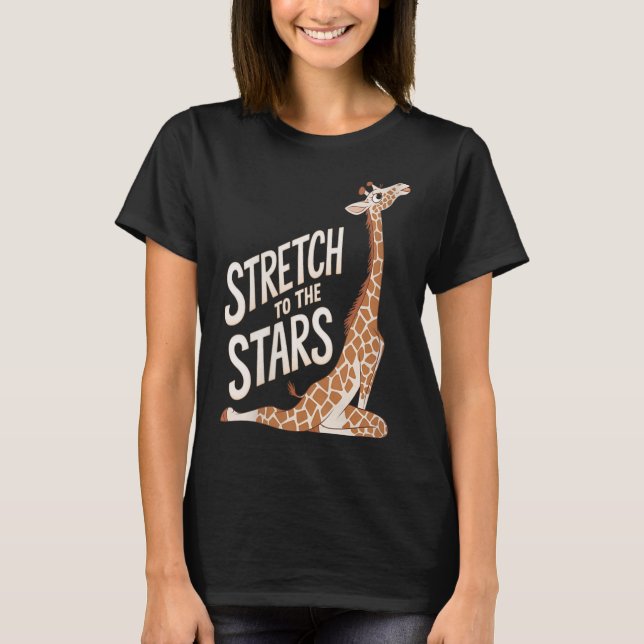 Womens Stretch Towards The Galaxy Sitive Yoga Gira T-Shirt (Front)