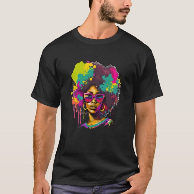 Womens Strong Afro Black Women African American T-Shirt (Front)