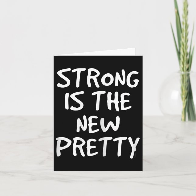 Womens Strong Is The New Pretty Shirt - Gym Motiva Card (Front)
