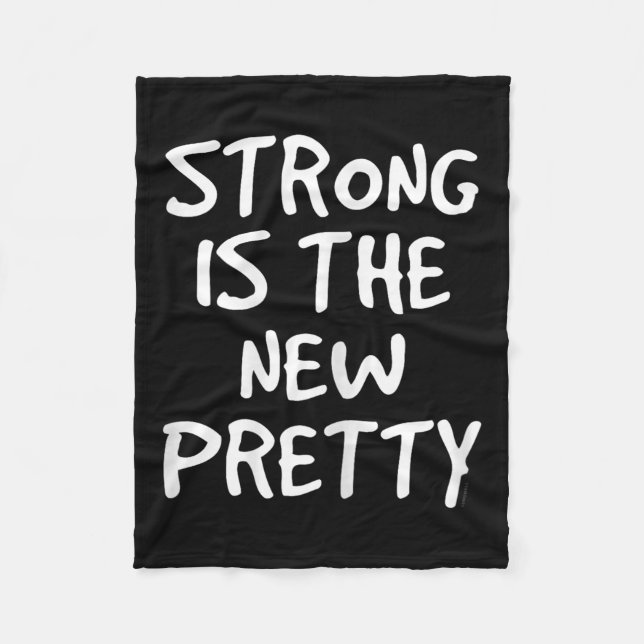 Womens Strong Is The New Pretty Shirt - Gym Motiva Fleece Blanket (Front)
