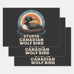 women's stupid canadian wrapping paper sheet