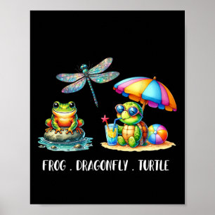 Womens Subtle Political Humour Frog Dragonfly Turt Poster