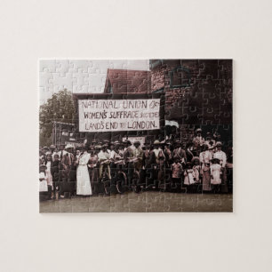 Women's Suffrage Group with Banner Jigsaw Puzzle