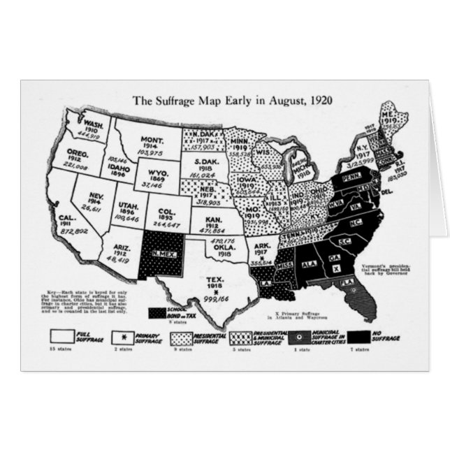 Women's Suffrage Map (Front Horizontal)
