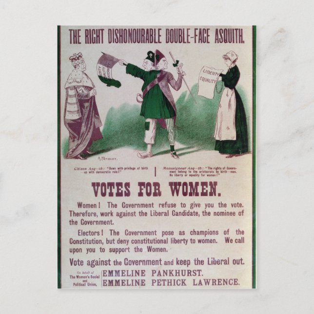 Women's Suffrage Poster Postcard (Front)