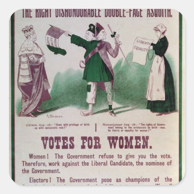 Women's Suffrage Poster Square Sticker (Front)