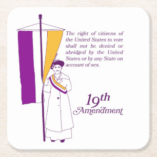 Women's Suffrage Square Paper Coaster