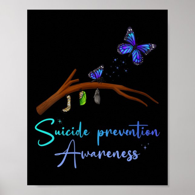 Womens Suicide Prevention Awareness Butterfly Coco Poster (Front)