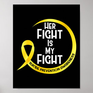 Womens Suicide Prevention Awareness Yellow Ribbon Poster
