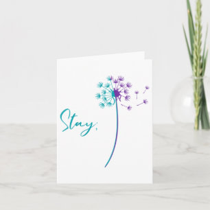 Womens Suicide Prevention Dandelion Teal And Purpl Card