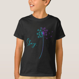 Womens Suicide Prevention Dandelion Teal And Purpl T-Shirt