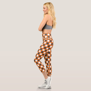 Women's Summer Plaid Gingham Clothing Capri Leggings