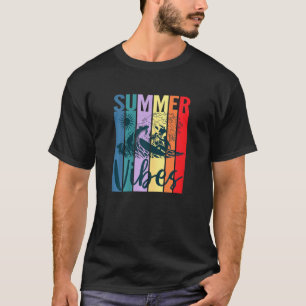 Womens Summer Vibes Retro Vintage Surfer Ocean Wav T-Shirt