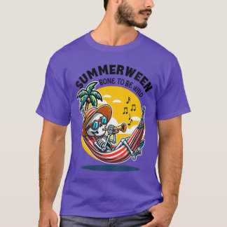 Womens Summerween Bone to Be Wild Skeleton VNeck T-Shirt