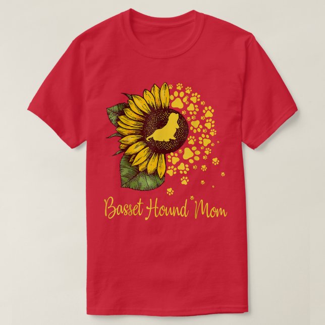 Womens sunflower basset hound mum dog lover gift  T-Shirt (Design Front)