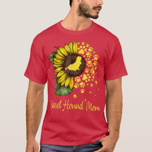 Womens sunflower basset hound mum dog lover gift T-Shirt