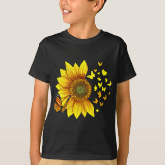 Womens sunflower butterflies  T-Shirt