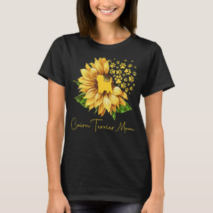 Womens Sunflower Cairn Terrier Mom Dog Lover T-Shirt