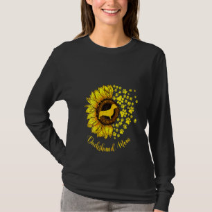 Womens Sunflower Dachshund Mum Dog Lover T-Shirt