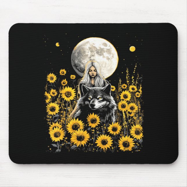 Women's sunflower designer  mouse mat (Front)